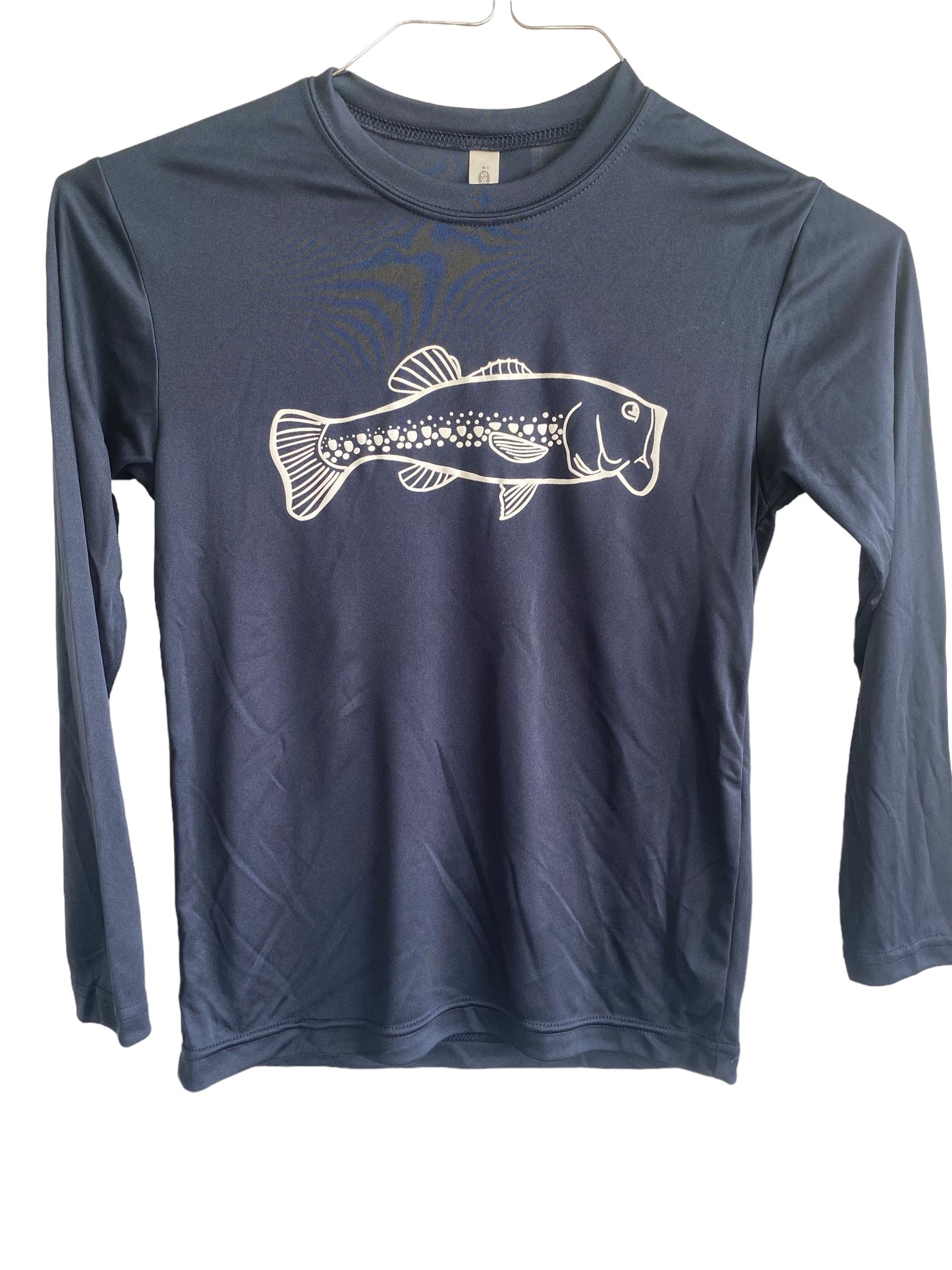 Navy Bass Long Sleeve Performance Shirt